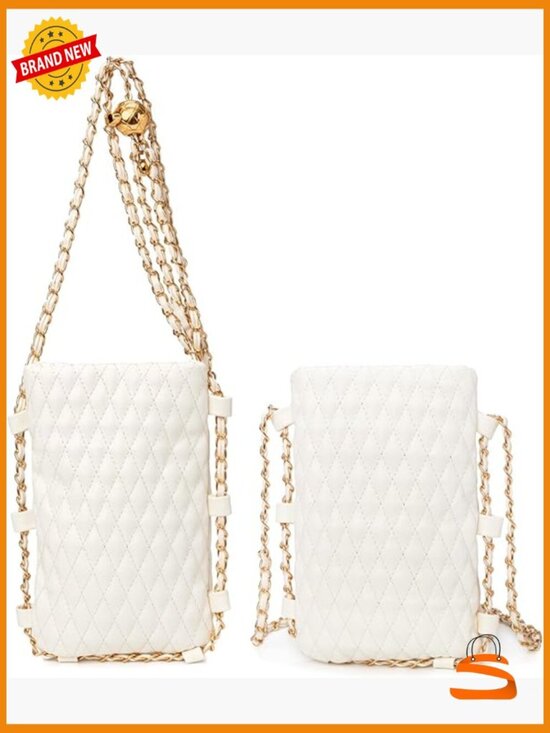 Handbags - Small Crossbody Phone Bag with Adjustable Strap, Faux Leather Sling Purse